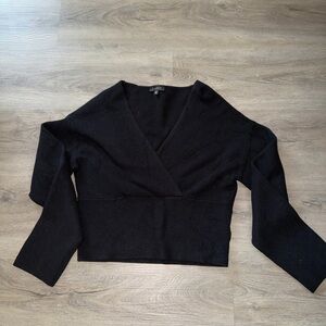 Dynamite Black Ribbed Knit Top